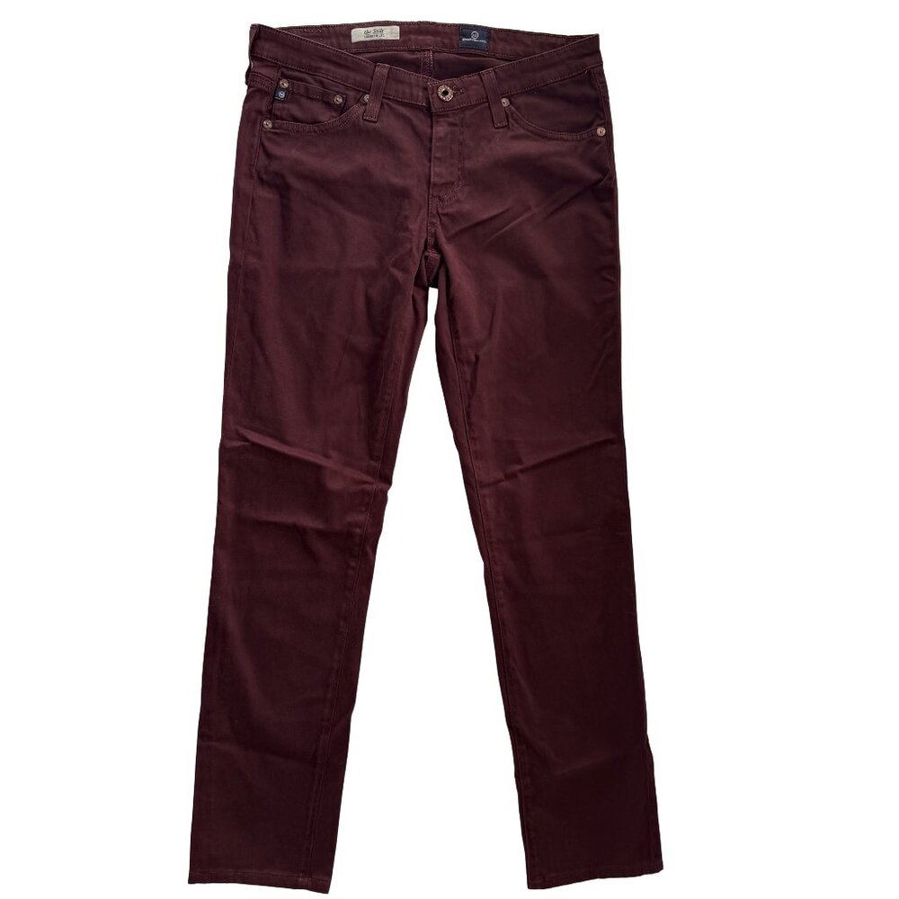 AG Adriano Goldschmied ‘The Slit Cigarette’ Leg Jeans Burgundy 27